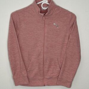 Puma Fleece Zip up jacket.  Size Girls L (12-14). Glitter puma emblem.
